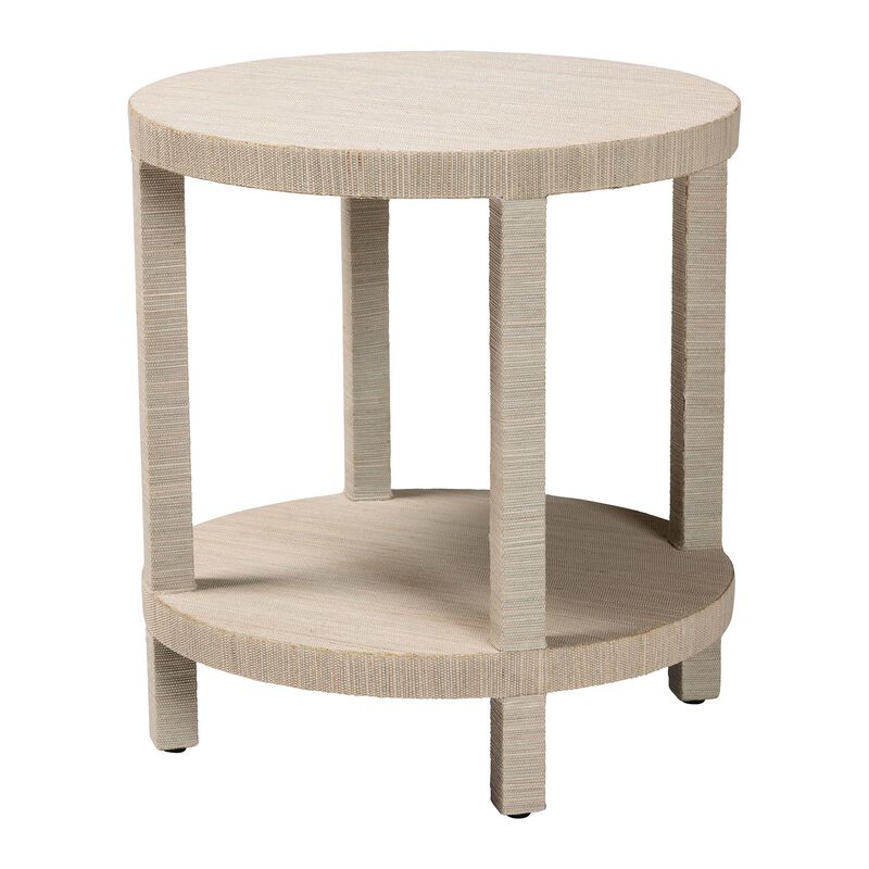 bali & pari Rocco Bohemian Woven Grasscloth End Table image number 0