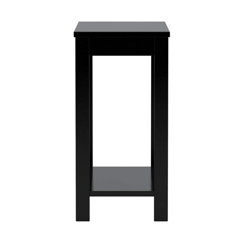 Minimalistic  designed Wooden Chairside Table, Black-Benzara image number 4