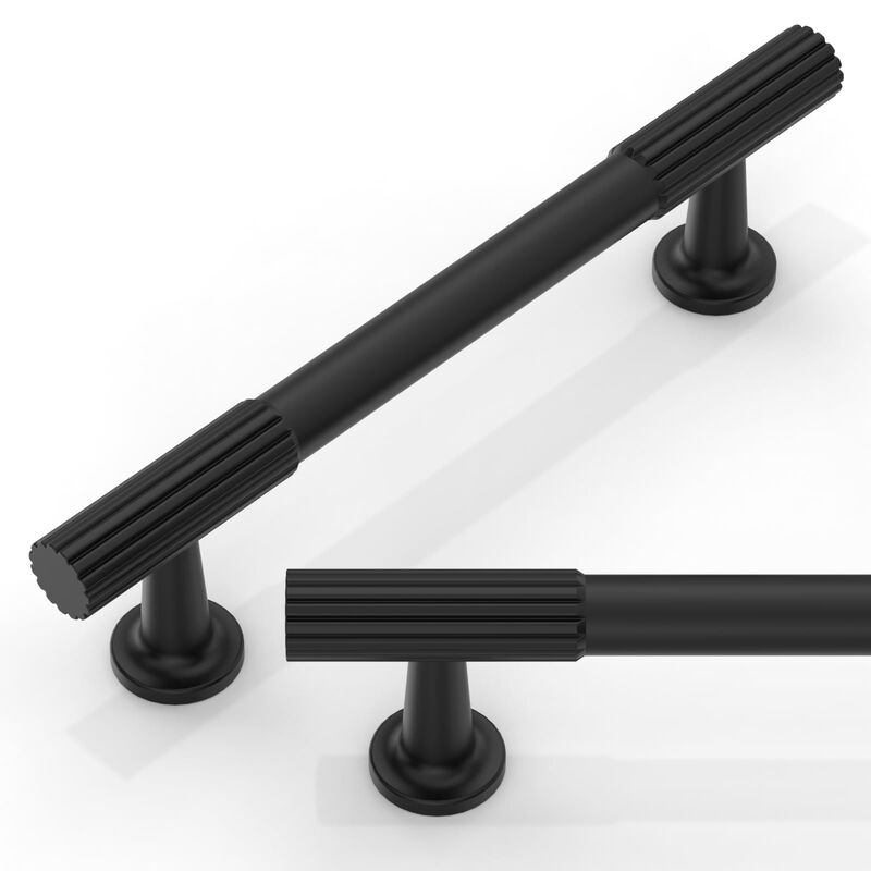 Talentedeco 10 Pack Matte Black Cabinet Pulls 3.75 Inch(96mm) Kitchen Cabinet Handles Cabinet Hardware for Drawer Pulls