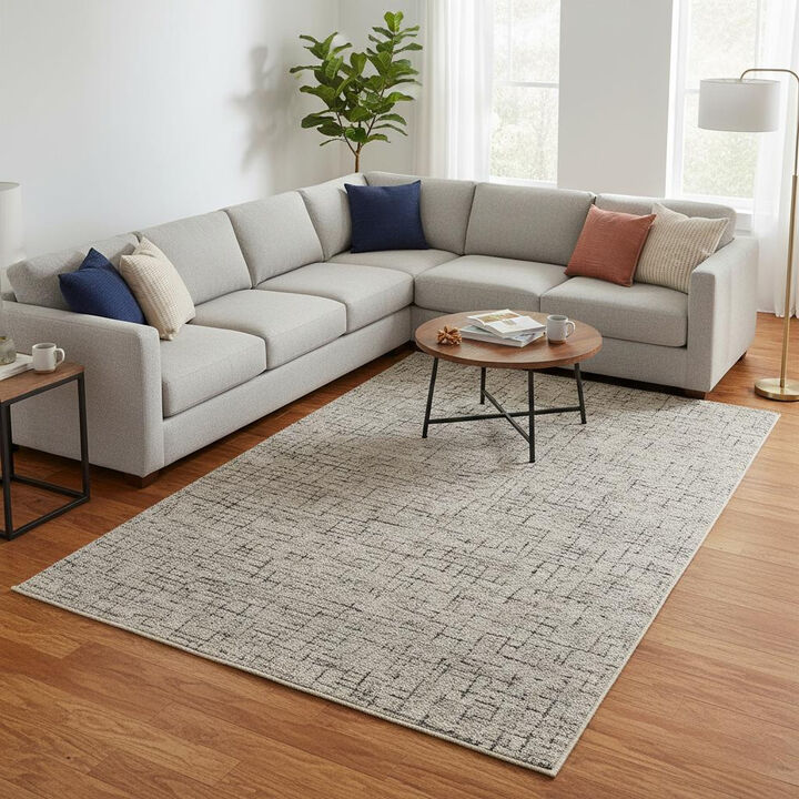 HomeRoots Wool Hand Tufted Distressed Area Rug