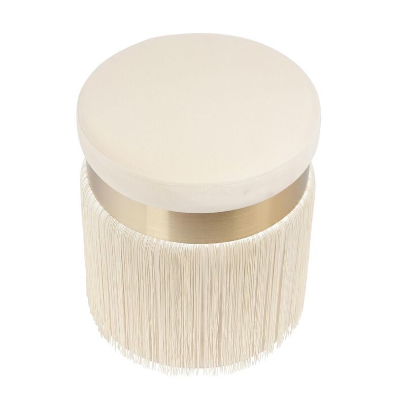 Tov Furniture Melody - Otomana con borlas (crema) image number 4