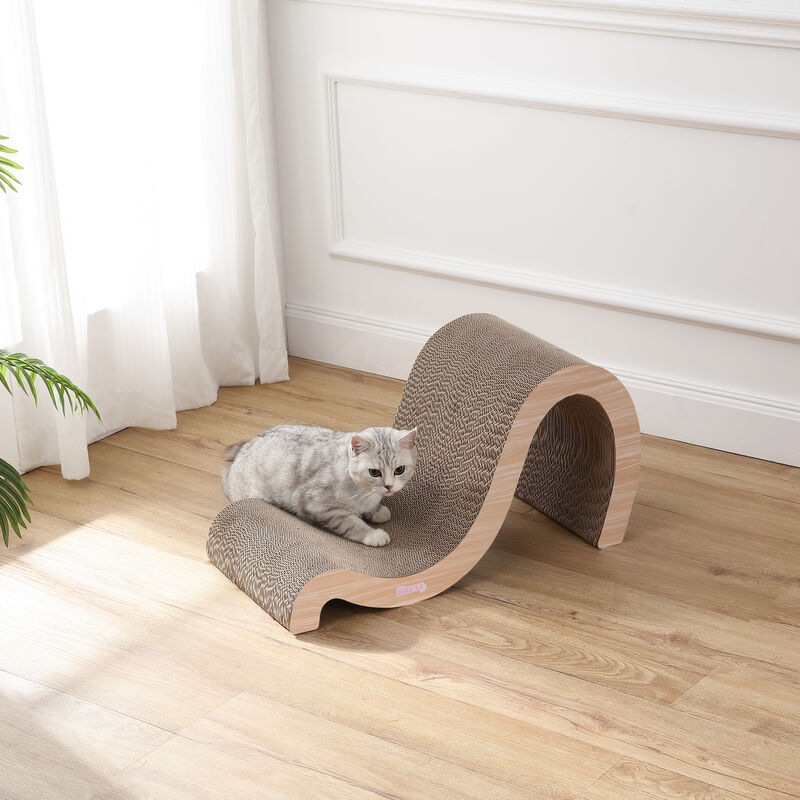 Kona Modern Cardboard Double-Sided Wave Cat Scratcher with Catnip