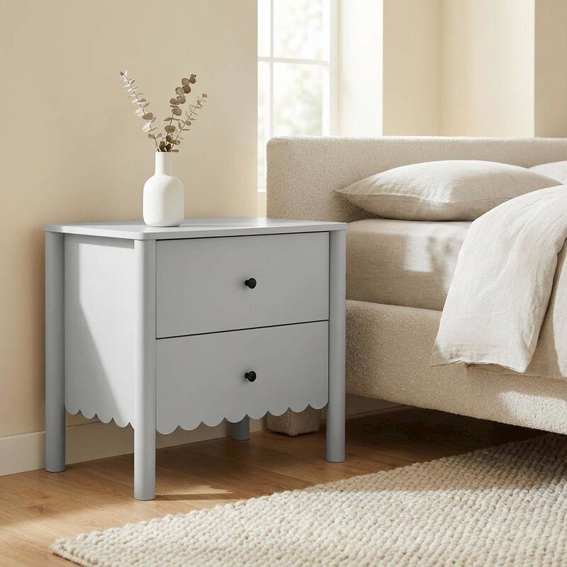 Bedside Nightstand with 2 Drawers in Elegant Finish image number 2