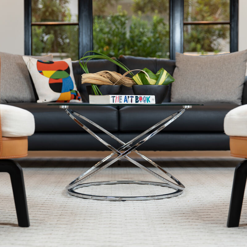 Galaxy Tempered Glass Round Coffee Table