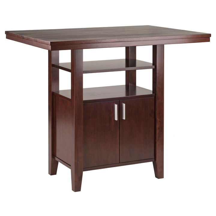 Winsome Albany High Dining Table, Walnut, 29.92 in x 41.73 in x 35.83 in