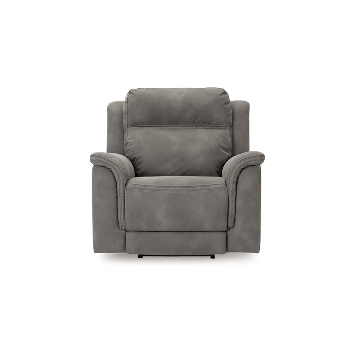 Corbin Power Recliner Chair, Zero Draw USB, Slate Gray Faux Leather