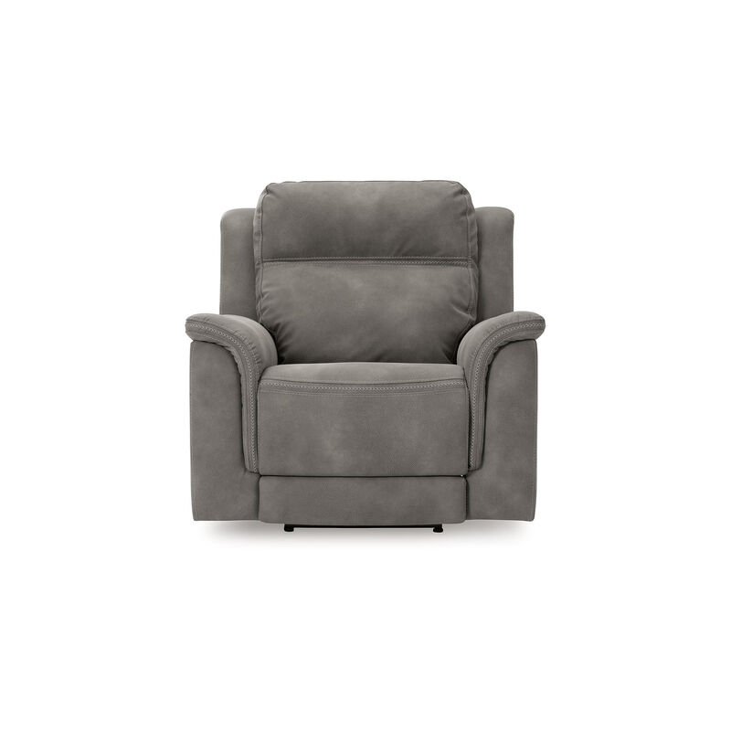 Corbin Power Recliner Chair, Zero Draw USB, Slate Gray Faux Leather