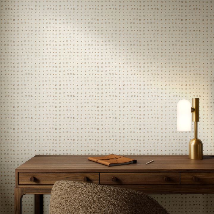 Bisous Wallpaper by Jess Engle - Bisous Tan I