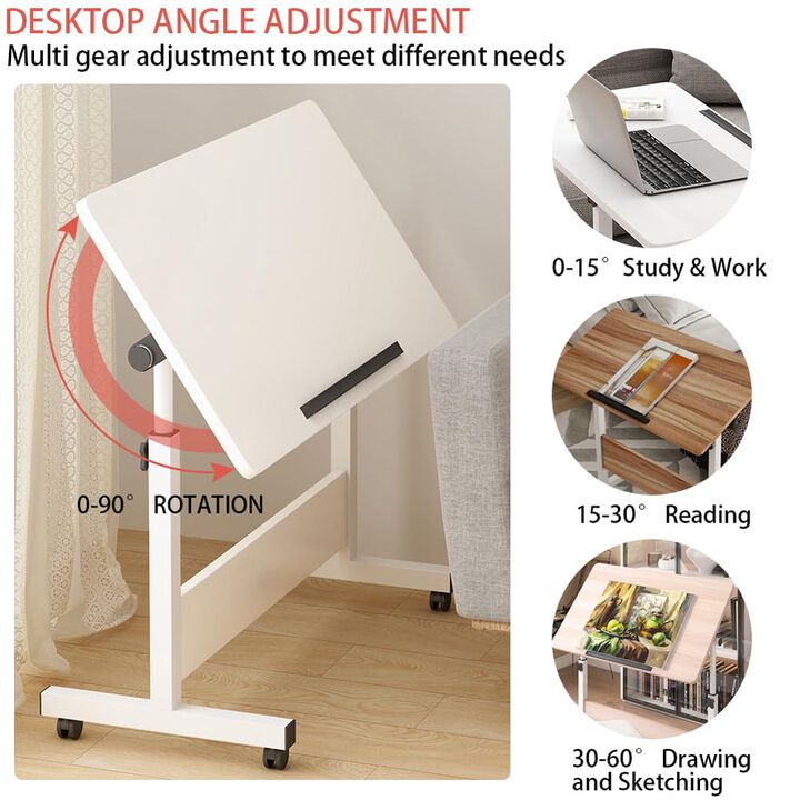 Collapsible Adjustable Standing Desk on Wheels &ndash; Sit-Stand, Portable for Home Office & Small Spaces