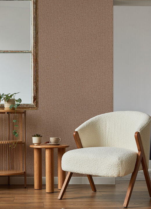Snuggle Coral Woven Texture Wallpaper (Set of 2)