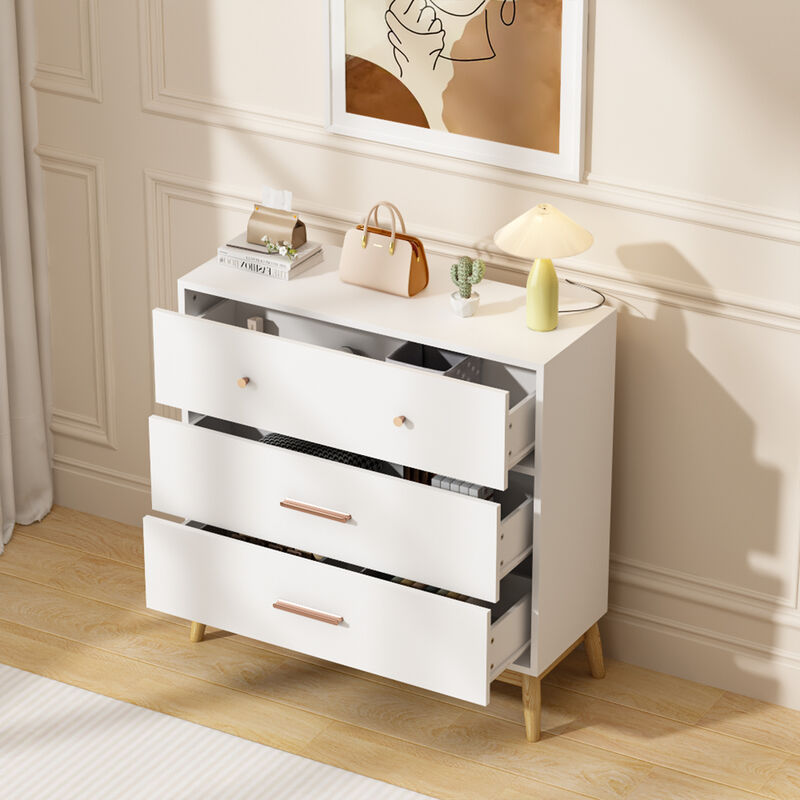 Toskha Modern White Chest image number 4