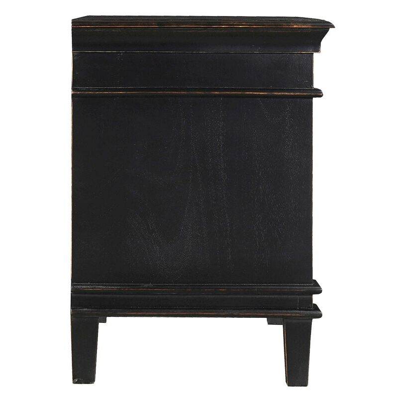 World Interiors Trento 30" Nightstand in Distressed Black image number 4