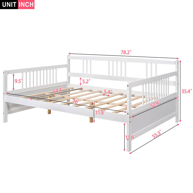 Merax Full Size Daybed with Support Legs