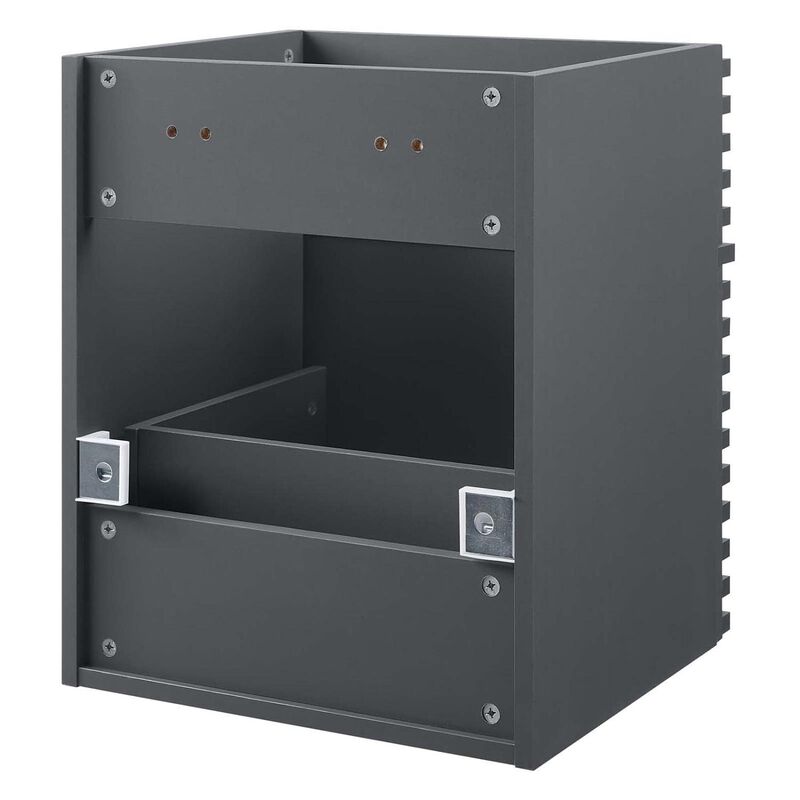 Modway Render 17" MDF Wood Wall-Mount Bathroom Vanity Cabinet in Gray image number 6