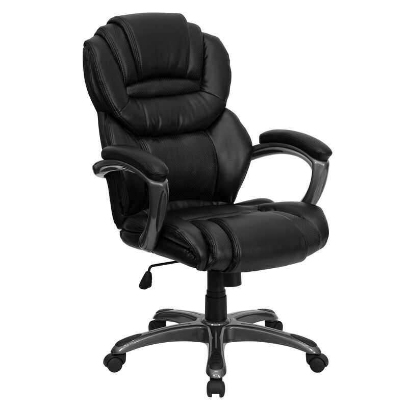 Stella High Back Brown LeatherSoft Executive Swivel Ergonomic Office Chair with Arms image number 0