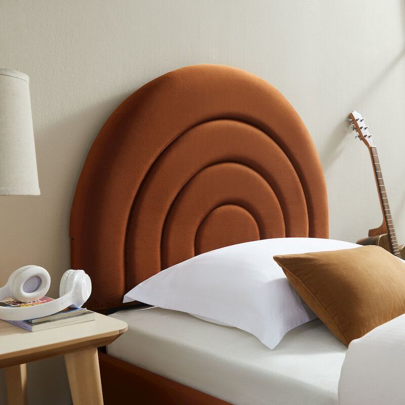 Solana Arched Performance Velvet Twin Platform Bed image number 6