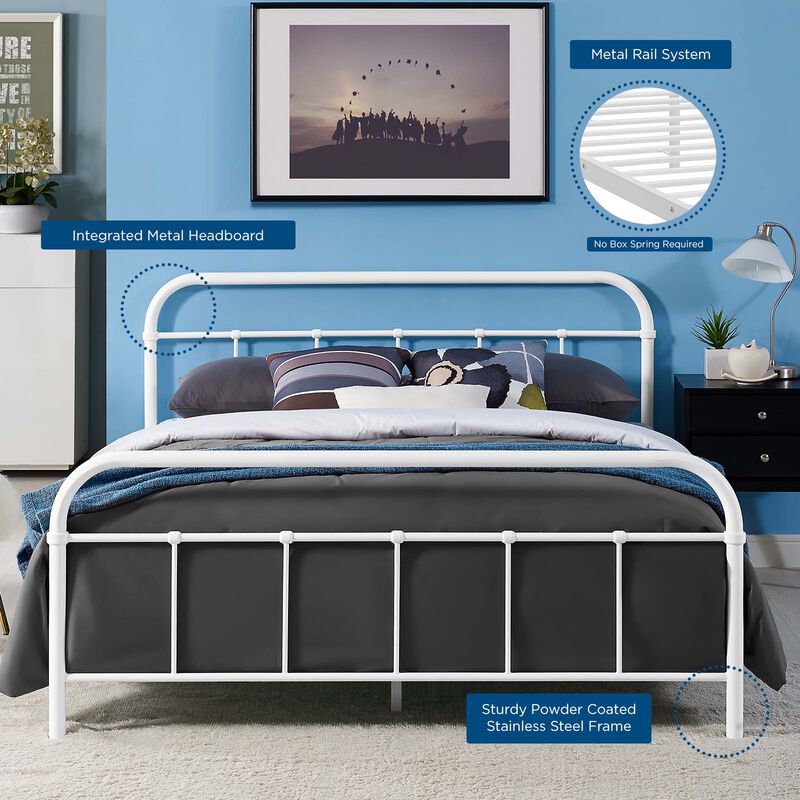 Modway Furniture  36.5 x 84.5 in. Maisie Queen Stainless Steel Bed Frame image number 5