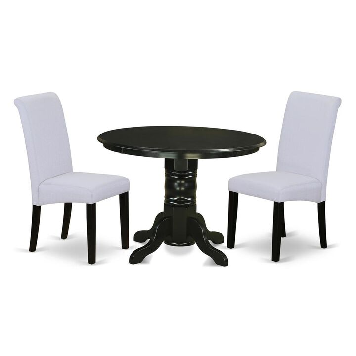 East West Furniture Dining Room Set Black, SHBA3-BLK-05