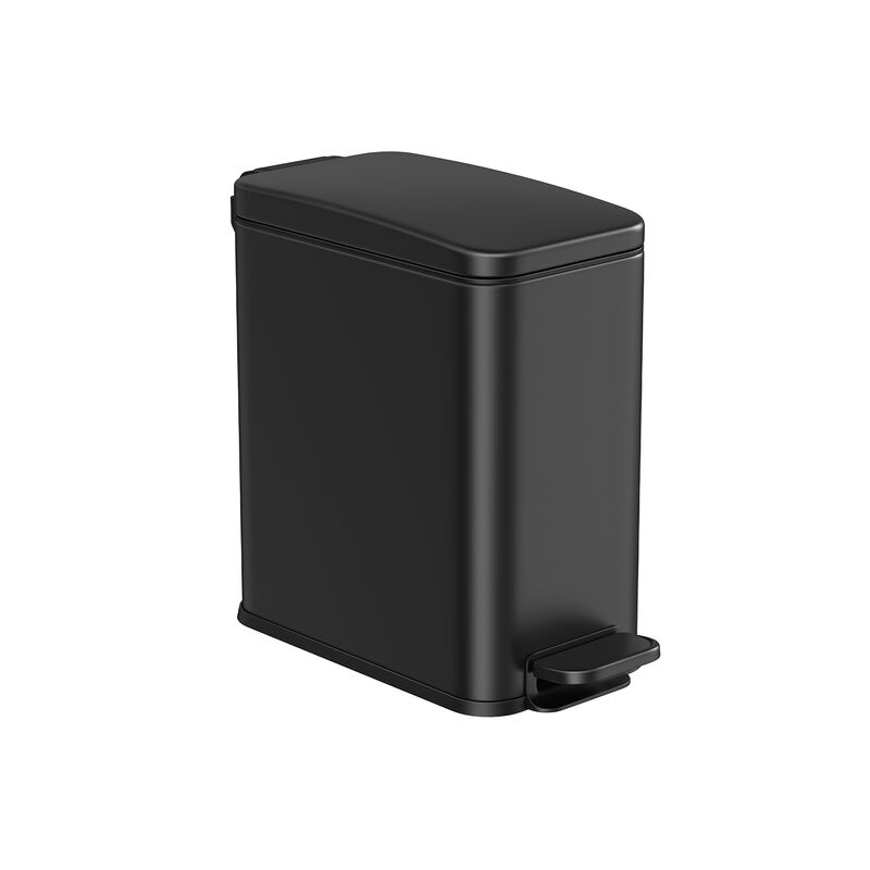 Bathroom Wastebasket with Lid – Slim, Space-Saving Trash Can for Tight Bathrooms or Apartment Use