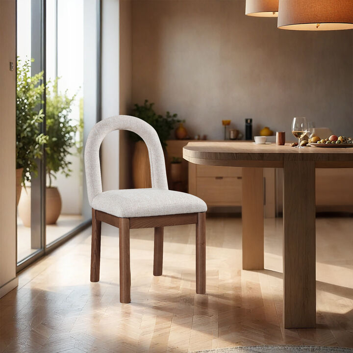 Meridian Furniture Conrad Beige Linen Textured Fabric Dining Chair