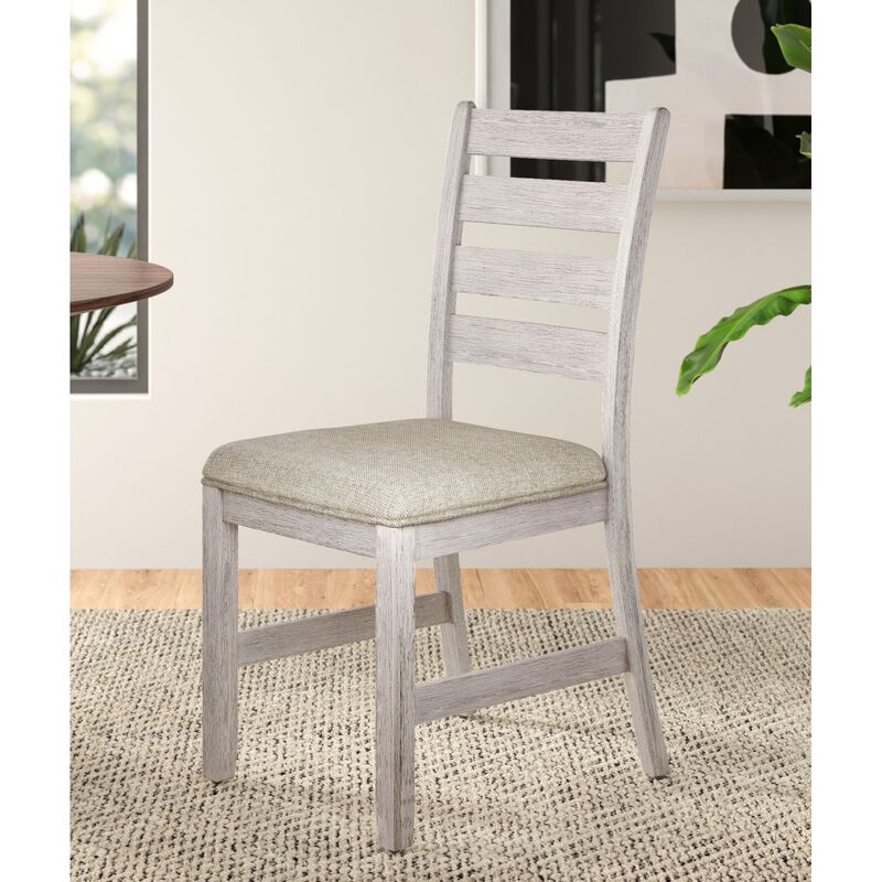 Streamdale Casual Dining Side Chairs 2 Piece Set Grayish White Finish image number 1