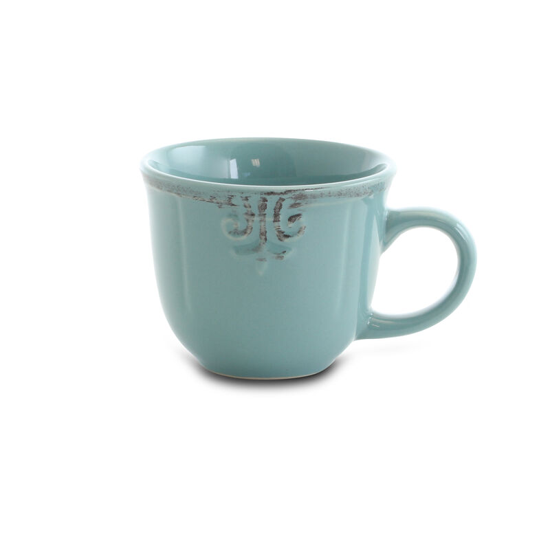 Elama Fleur De Lys 20-Piece Dinnerware Set in Turquoise