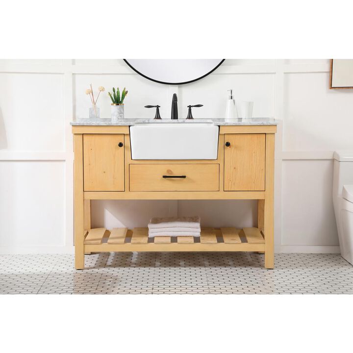 Elegant Kitchen and Bath 48 inch Single bathroom vanity in natural wood