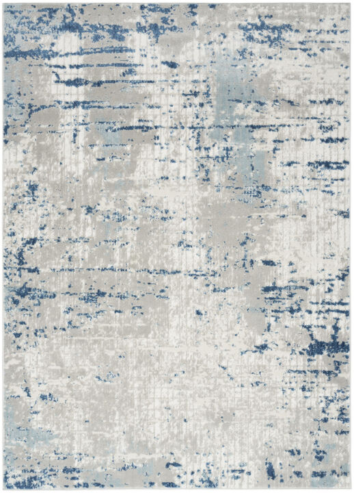 4 x 6 Ivory Abstract Power Loom Area Rug