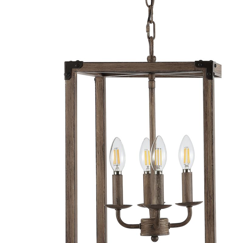 Magnolia 4-Light Adjustable Iron Rustic Farmhouse LED Pendant