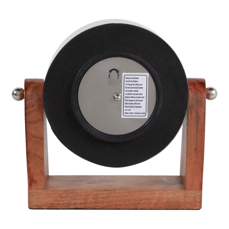 7x7" Clock On Wood Base image number 3