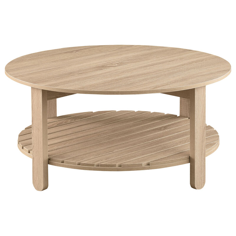 Coaster Fowler 1-shelf Round Engineered Wood Coffee Table Natural