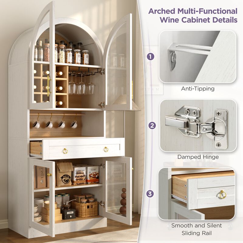 Bunnas Tall Arched Bar Cabinet image number 5