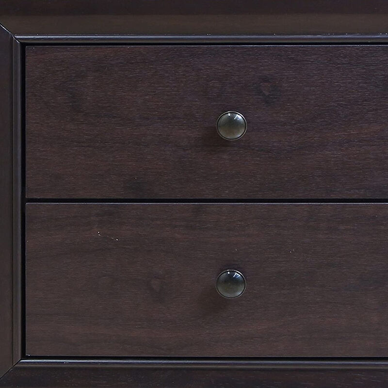 Solid Wood 2-Drawer Nightstand with Storage