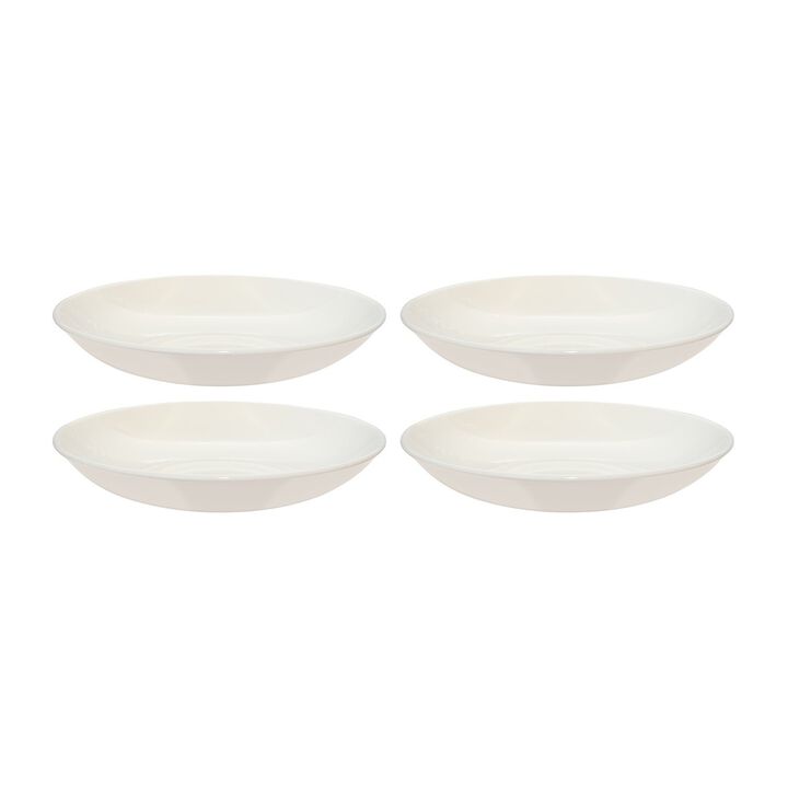 Gourmet dia.9" h:2" 34 oz. Round Warm White Porcelain Bowl (Set of 4)