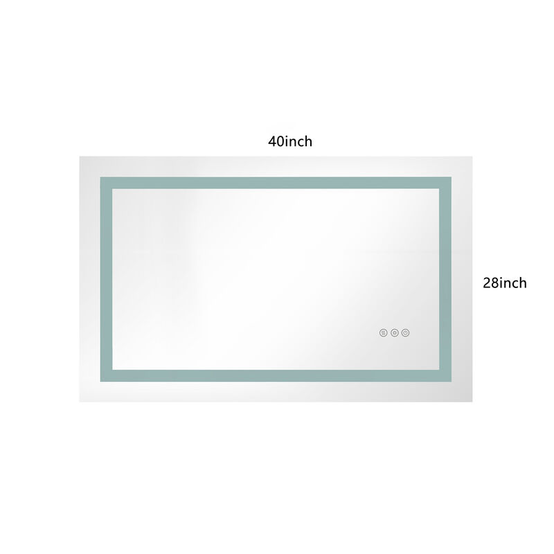 LED Bathroom Mirror with Frontlit and Backlit Wall-Mounted Vanity Mirror with Smart Touch Button for Modern Lighting