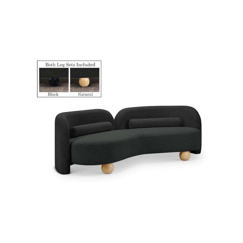 Meridian Furniture Daphne Black Boucle Fabric Sofa