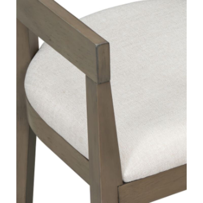 Whisen Set of 4 Curved Back Dining Chairs, Upholstered Solid Wood Frame Kitchen Chairs for Dining Room image number 4