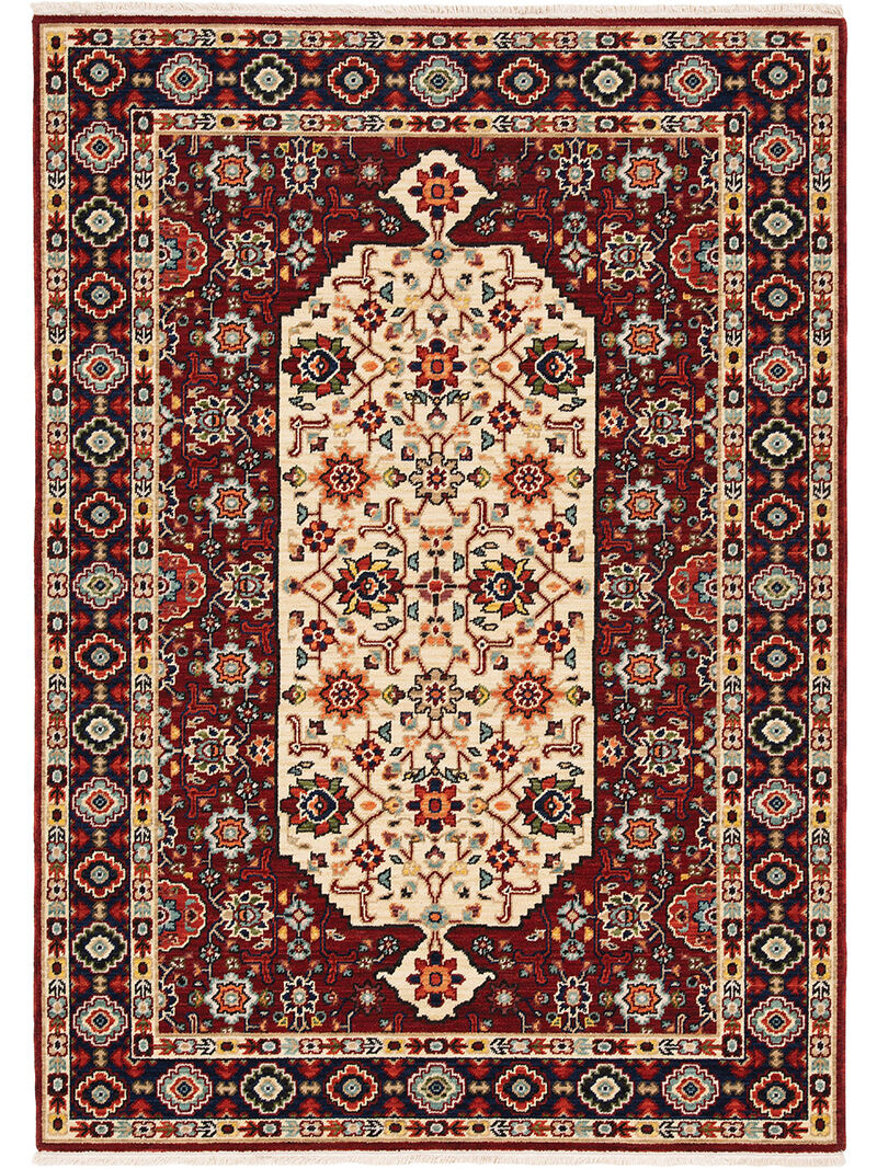Lilihan 5'3" x 7'6" Red Rug image number 0