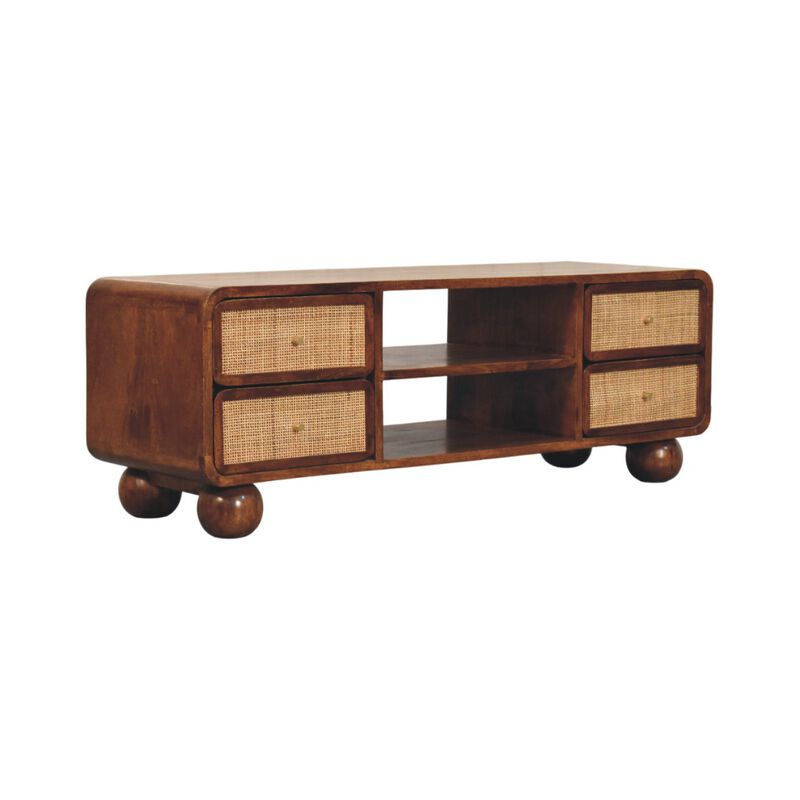 Artisan Furniture Solid Wood Larissa 4 Drawer Chestnut Media Unit