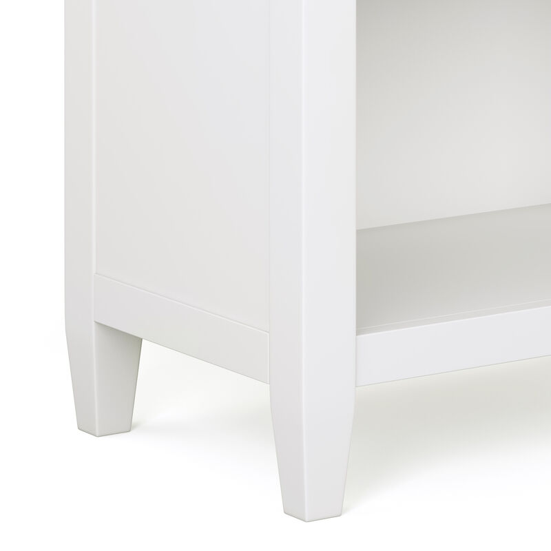 Carlton SOLID WOOD 24 inch Wide Transitional Bedside Nightstand Table in White