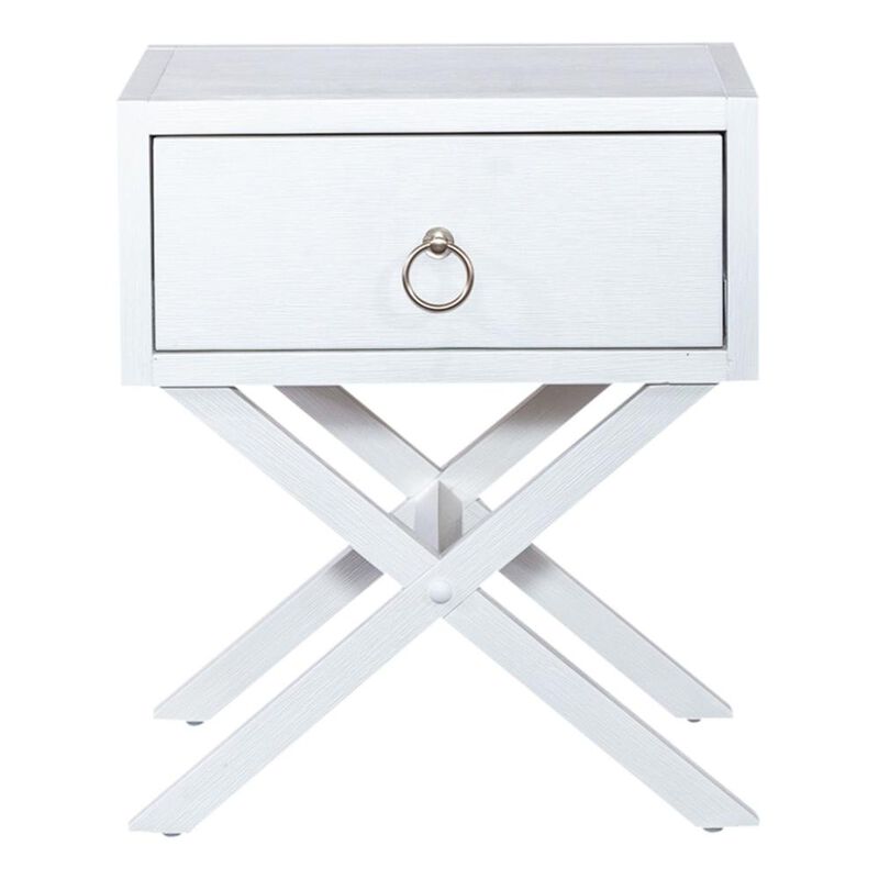 Liberty Furniture East End 1 Drawer Accent Table in Wirebrushed White image number 1