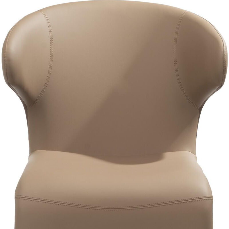 HomeRoots Light Brown Faux Leather Wing Back Dining Side Chair image number 4