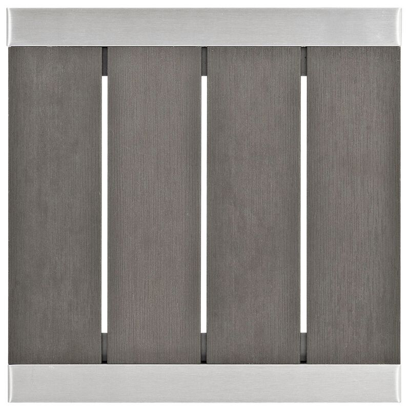 Silver Gray Shore Outdoor Patio Aluminum Side Table-Benzara image number 3