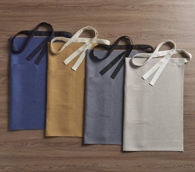 Solino Home 100% Pure Linen Bistro Apron - Kitchen Linen