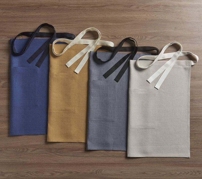 Solino Home 100% Pure Linen Bistro Apron - Kitchen Linen image number 1