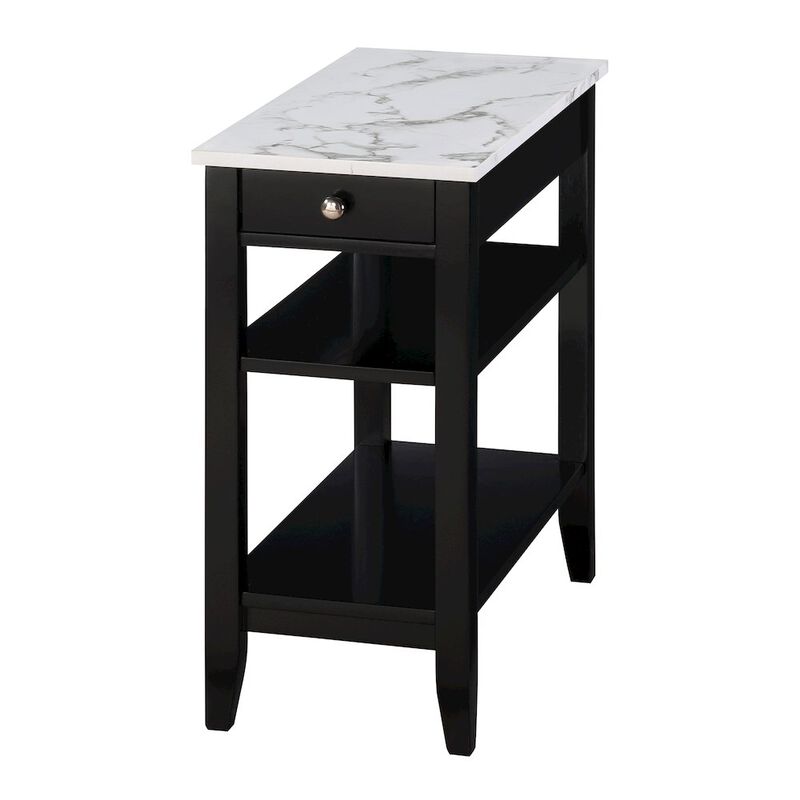 Convenience Concepts American Heritage 1 Drawer Chairside End Table with Shelves