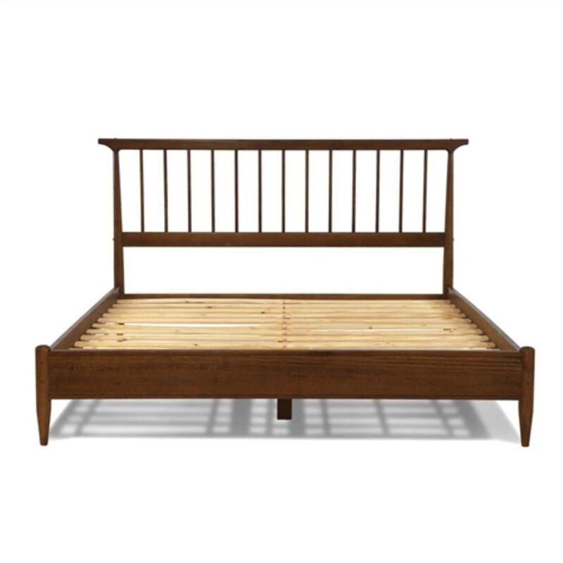 Mid-Century Platform Bed Frame With Stylish Headboard with Sturdy Support for Ultimate Comfort