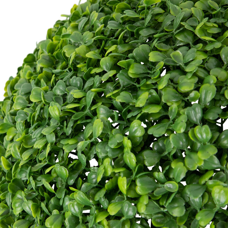 19" Two Tone Green Artificial Boxwood Topiary Ball image number 2