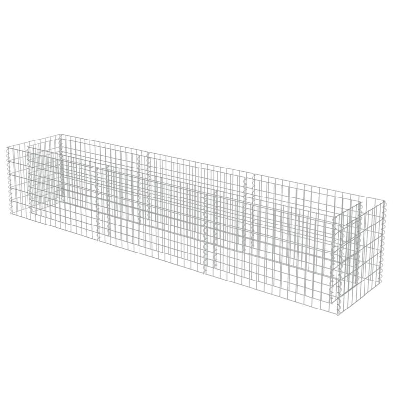 vidaXL Gabion Raised Bed Galvanised Steel 106.3"x19.7"x19.7"