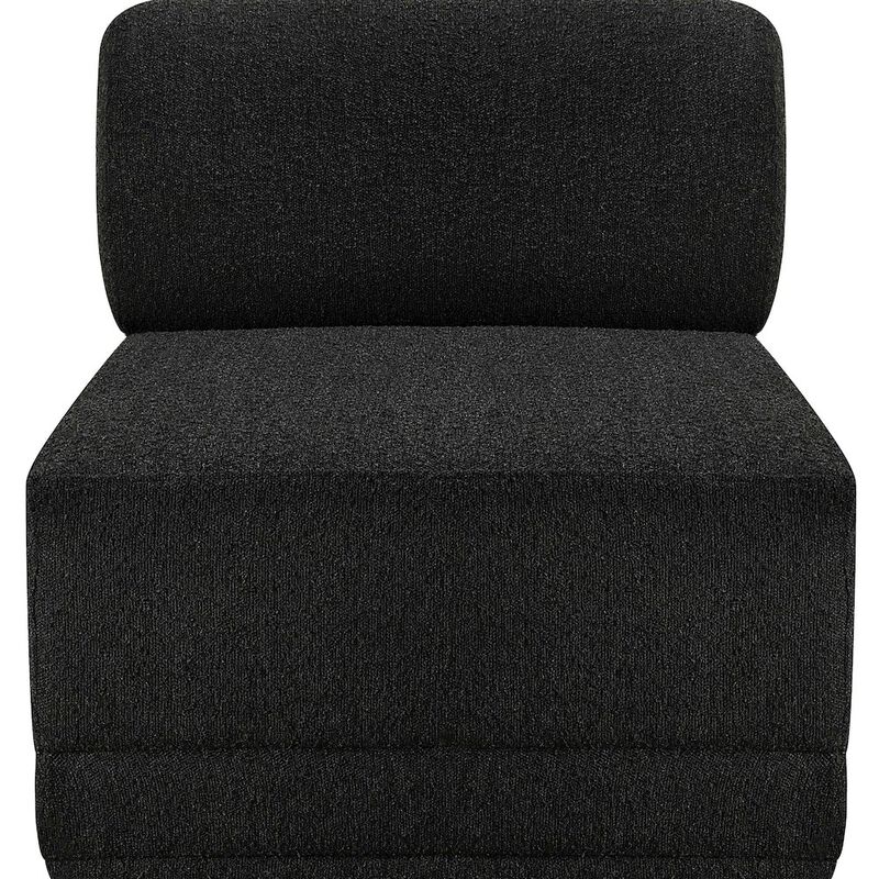 Meridian Furniture Ollie Black Boucle Fabric Armless